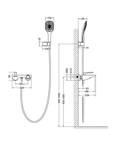 Смеситель для ванны Timo Helmi 4024/03Y Черный
