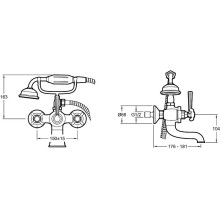 Смеситель для ванны Jacob Delafon Cleo 1889 E24313-BGG Золото глянцевое