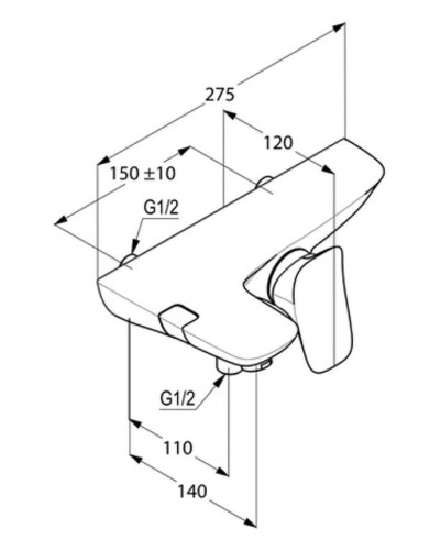 Смеситель для ванны Kludi Ambienta 534450575 Хром