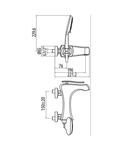 Смеситель для ванны Gattoni Icarus 4300/43COcr