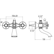 Смеситель для ванны Tiffany World London TW1750617COcr