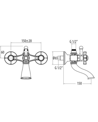 Смеситель для ванны Tiffany World London TW1750617COcr
