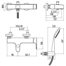 Смеситель для ванны Gattoni H2OMIX 1000 1000/10C0cr
