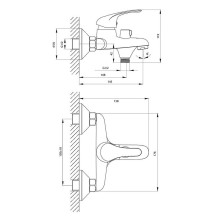 Смеситель для ванны Rossinka A35-30 Хром