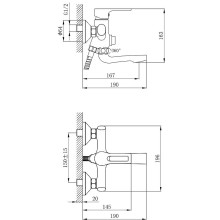 Смеситель для ванны Rossinka RS43-36 Хром
