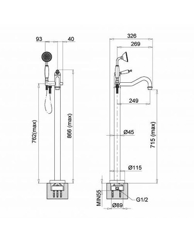 Смеситель для ванны Migliore Oxford 19560 Хром