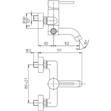 Смеситель для ванны Paini Cox 78CR111 с термостатом Хром