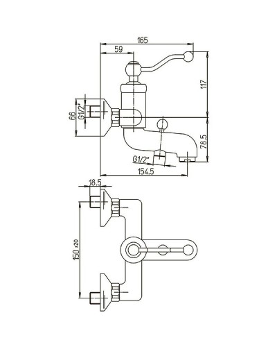 Смеситель для ванны Paini Duomo 88CR111 Хром