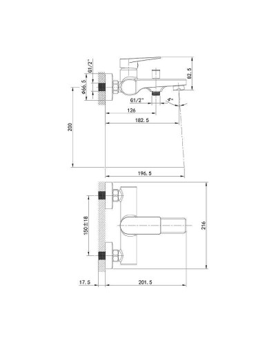 Смеситель для ванны Iddis Bridge BRDSB00i02WA Хром