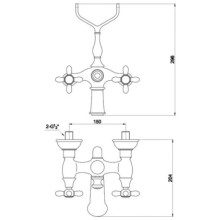 Смеситель для ванны Timo Ritz 0144Y chrome-gold cross