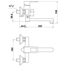 Смеситель для ванны Timo Sahara 2204Y-CR chrome