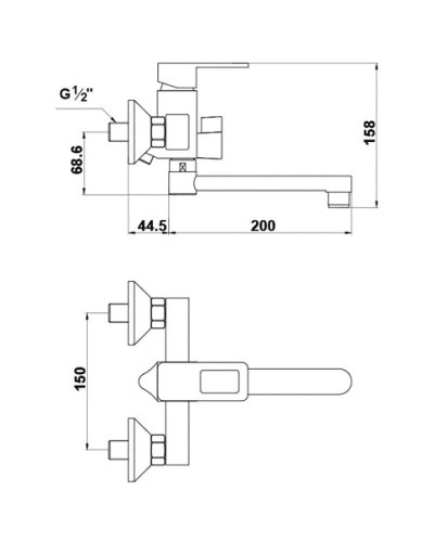 Смеситель для ванны Timo Sahara 2204Y-CR chrome