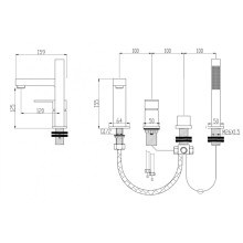 Смеситель на борт ванны RIMERO RM0808-4BL (Черный матовый)