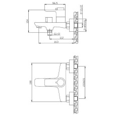 Смеситель для ванны BelBagno Ancona ANCONA-VASM-CRM с термостатом Хром