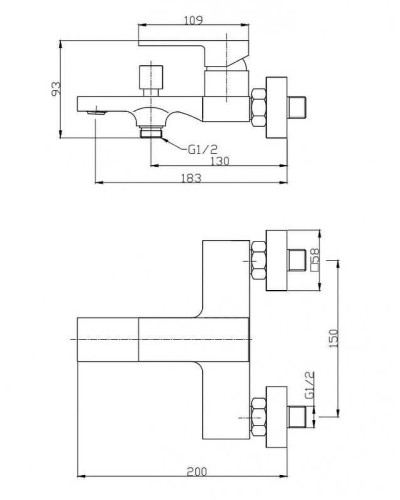 Смеситель для ванны BelBagno Romano ROM-VAS-CRM Хром