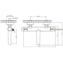 Смеситель для ванны BelBagno Uno UNO-VASM-CRM Хром