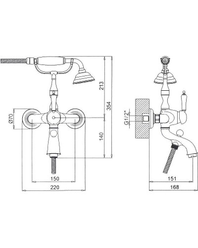 Смеситель для ванны Margaroli Classica RU1004AA01CR Хром