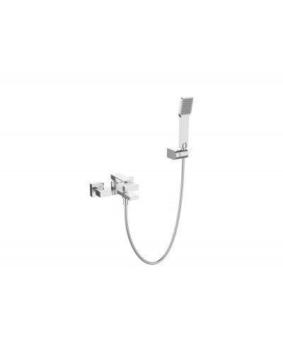 Смеситель для ванны и душа в комплекте с ручным душем, шлангом и держателем BelBagno ROM-VASM-CRM
