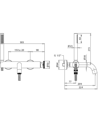 Смеситель для ванны Migliore Reversa 28199 Золото