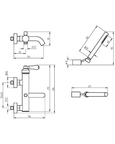 Смеситель для ванны Migliore Ermitage Mini 28588 Хром