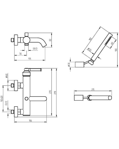 Смеситель для ванны Migliore Ermitage Mini 30186 Бронза