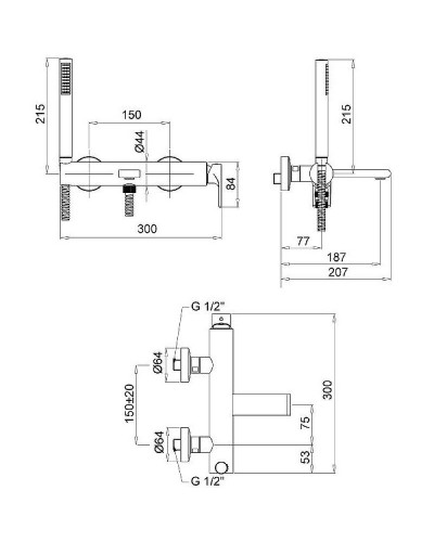 Смеситель для ванны Migliore Tenesi 25414 Хром