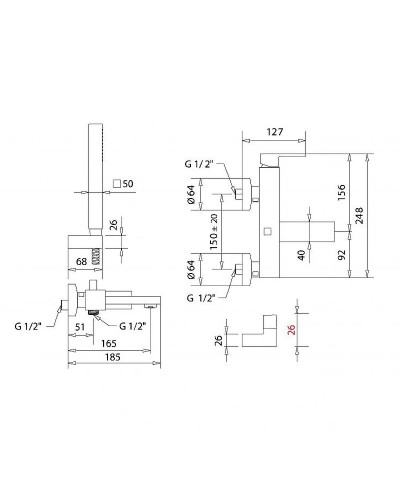 Смеситель для ванны Migliore Kvant Gold 25391 Золото