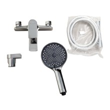 Смеситель для ванны и душа в комплекте с ручным душем, шлангом и держателем BelBagno MARINO-VASM-CRM