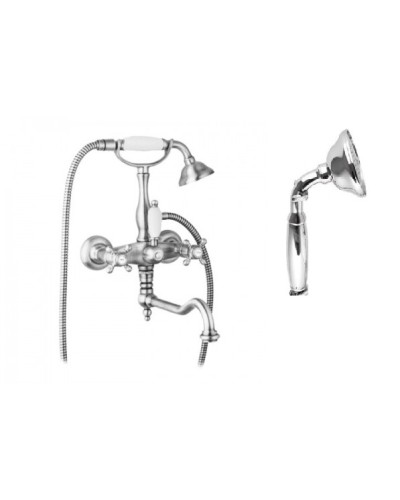 Смеситель для ванны с поворотным изливом с ручным душем, шлангом 150 см CEZARES GOLF-VDF-01-M