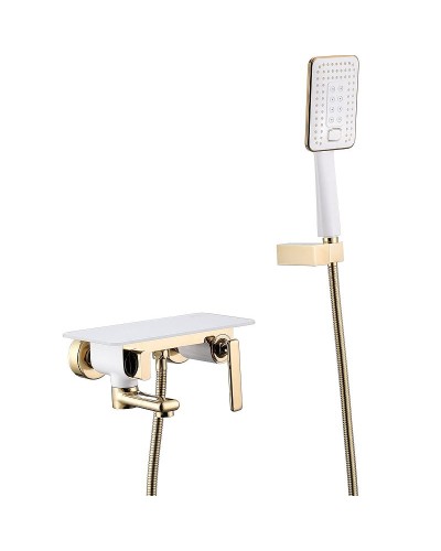 Смеситель для ванны Lemark Mista LM6414WG Золото Белый