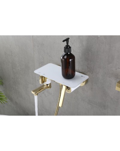 Смеситель для ванны Lemark Mista LM6414WG Золото Белый