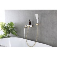 Смеситель для ванны Lemark Mista LM6414WG Золото Белый