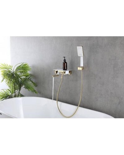 Смеситель для ванны Lemark Mista LM6414WG Золото Белый