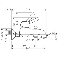 Смеситель для ванны Axor Carlton 17410000