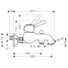 Смеситель для ванны Axor Carlton 17410000