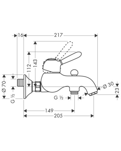 Смеситель для ванны Axor Carlton 17410000