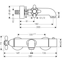 Термостат для ванны Axor Carlton 17241000