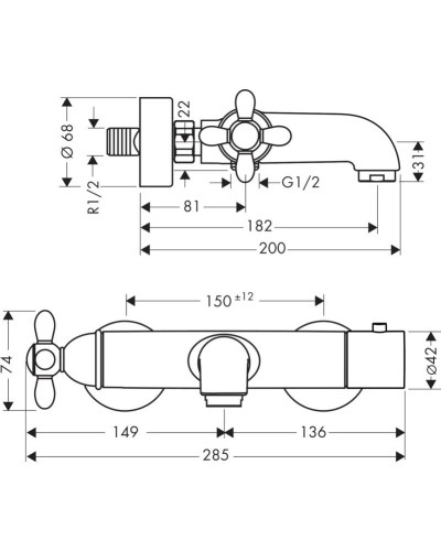 Термостат для ванны Axor Carlton 17241000