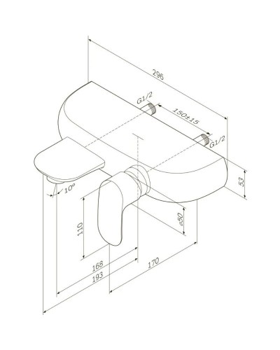 Смеситель для ванны Am.Pm Sensation F3010000
