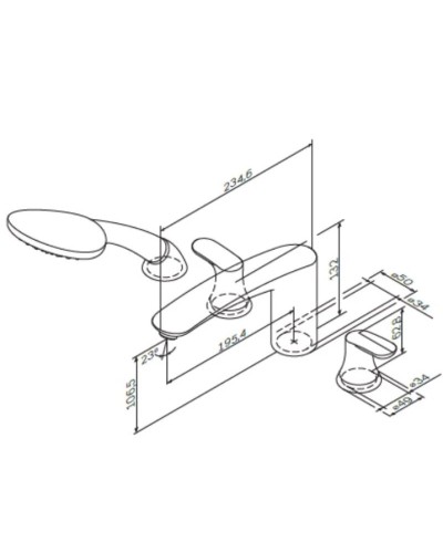 Смеситель на борт ванны Am.Pm Like F8001300