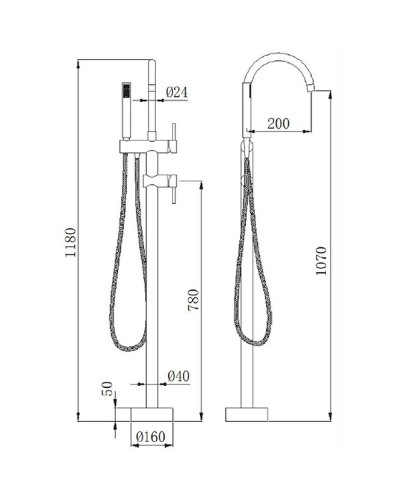 Смеситель для ванны Comforty FE018M-CMT 00004149951 Черный