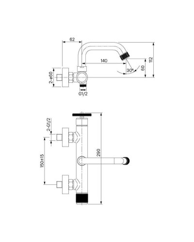 Смеситель для ванны Iddis Grange GRAGMR2i02 Графит матовый