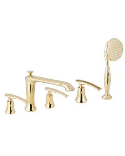 Смеситель на борт ванны с душем AltroBagno Beatrice 020103 Or