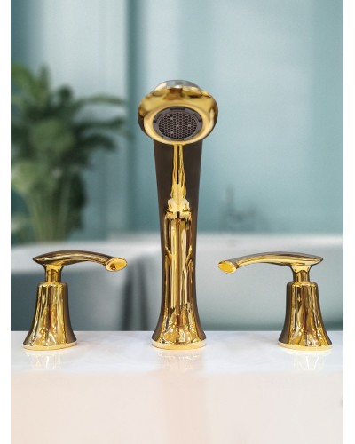 Смеситель на борт ванны с душем AltroBagno Beatrice 020103 Or