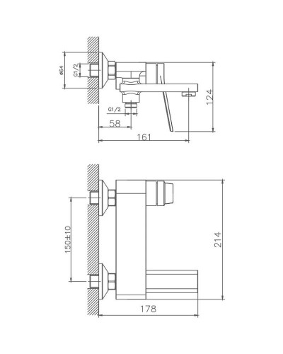 Смеситель для ванны Haiba HB60572 Хром
