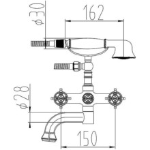 Смеситель для ванны Zorg Antic A 2001W-SL