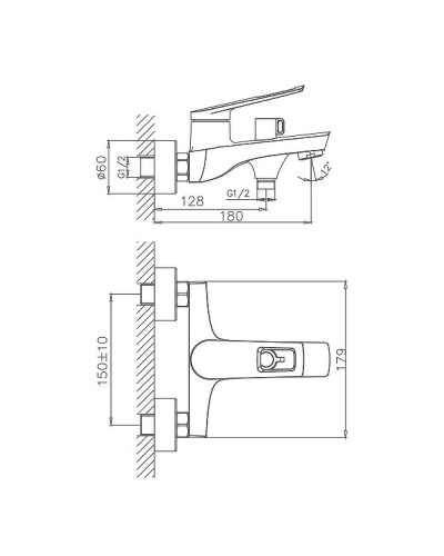Смеситель для ванны Haiba HB60595 Хром