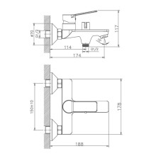 Смеситель для ванны Haiba HB60559 Хром