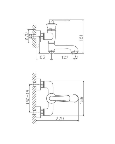 Смеситель для ванны Haiba HB60181-5 Золото