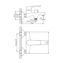 Смеситель для ванны Haiba HB60587 Хром